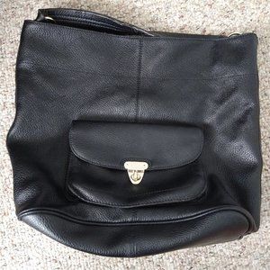 Banana Republic Black Leather Bucket Bag